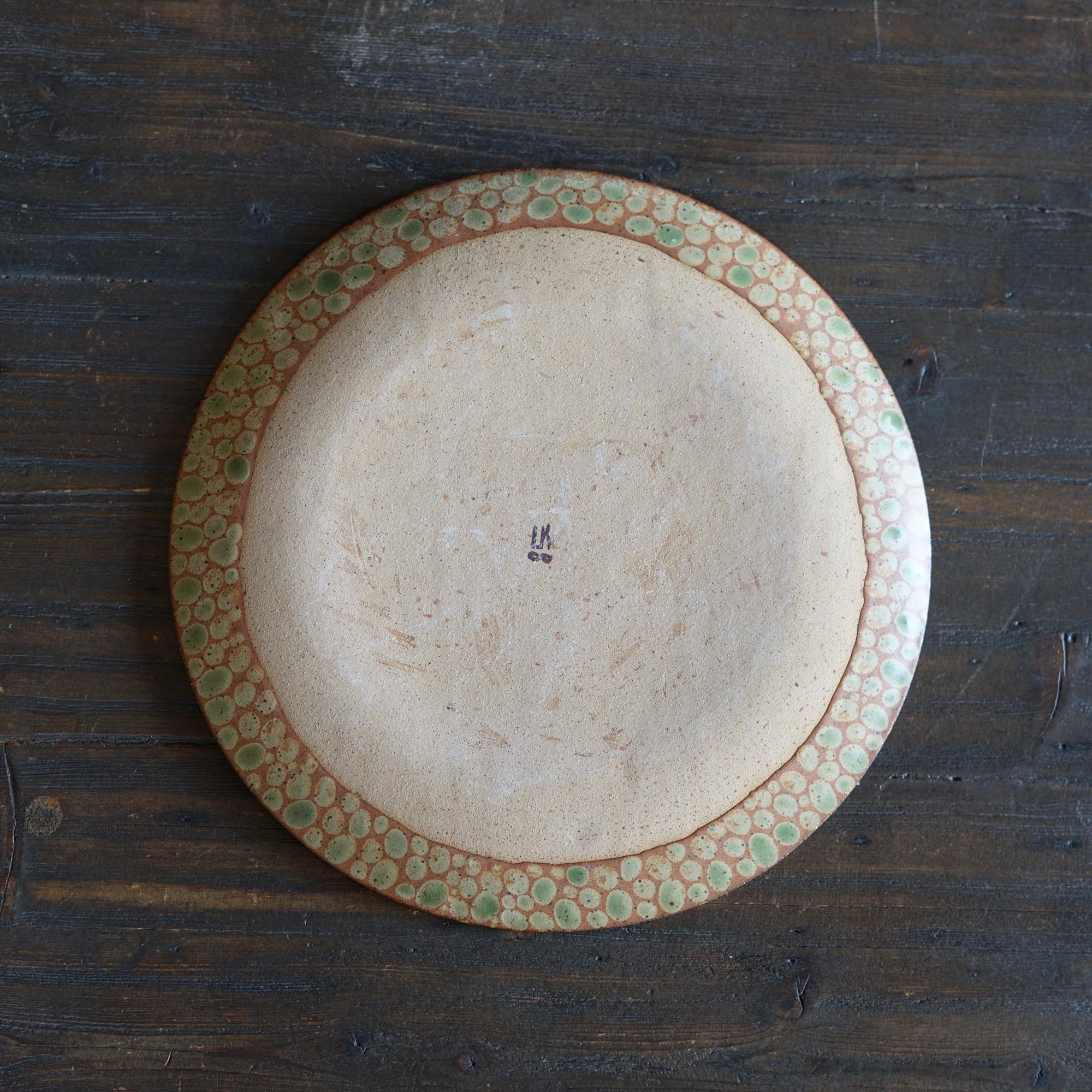 Green Dots Large Plate #LK892B