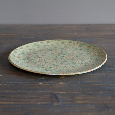Green Dots Large Plate #LK892A