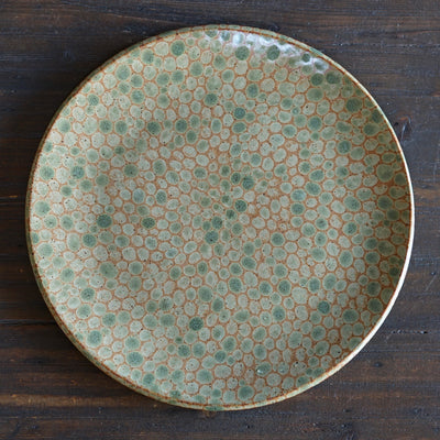 Green Dots Large Plate #LK892A