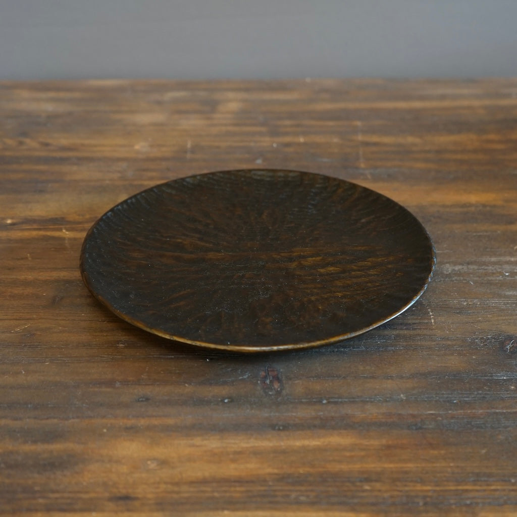 Medium Hand Carved Wooden Plate #YT9G