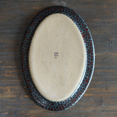 Dark Red Dots Serving Platter #LK894
