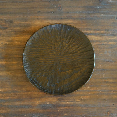 Medium Hand Carved Wooden Plate #YT9J