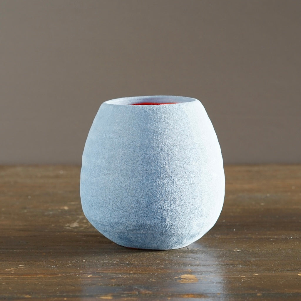 Silver Grey / Red Small Dino Vase #JT435C