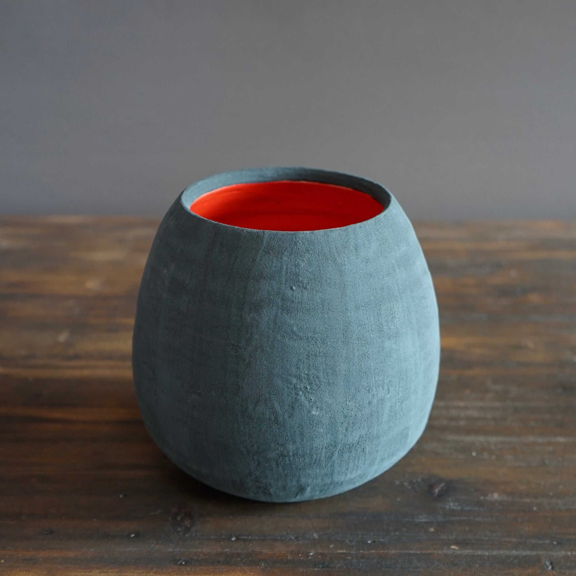 Gray / Red Dino Vase #JT352