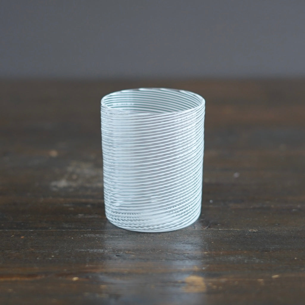 White Spiral Glass Tumbler #U12A