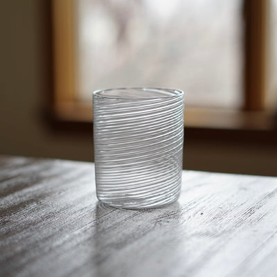 White Spiral Glass Tumbler #U12A