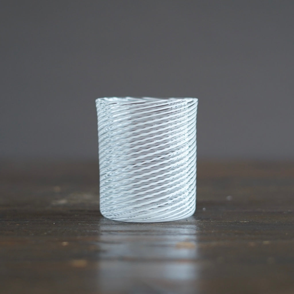 White Spiral Glass Tumbler #U12B