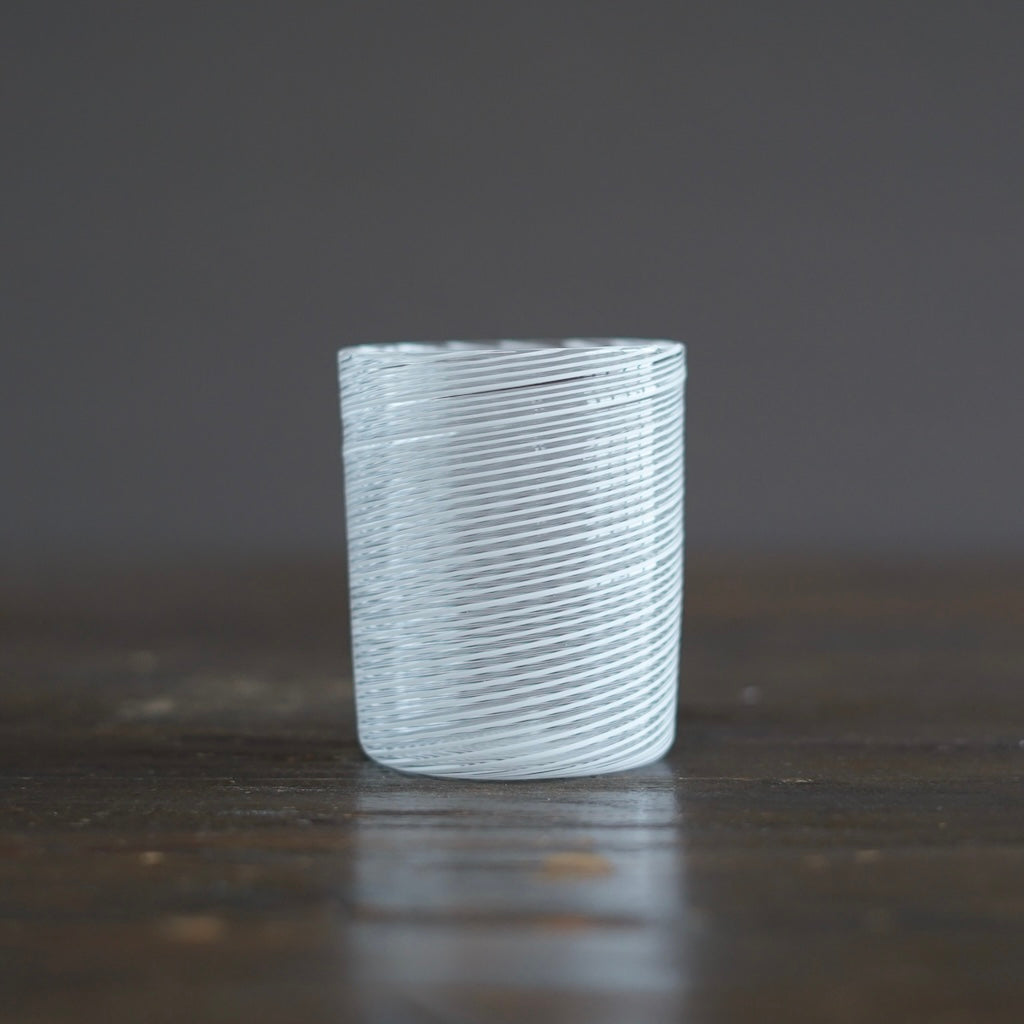 White Spiral Glass Tumbler #U12C