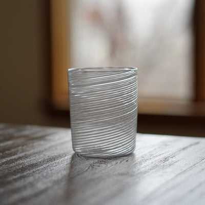 White Spiral Glass Tumbler #U12C