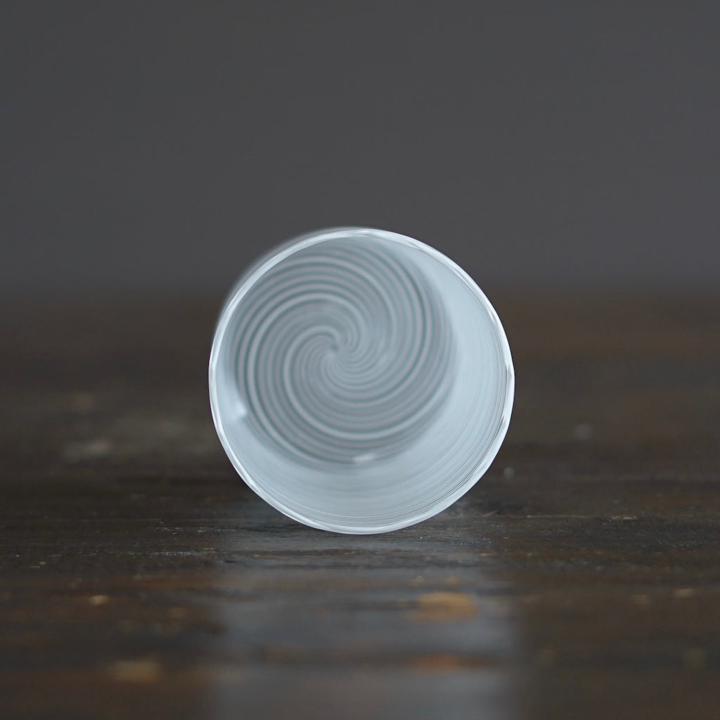 White Spiral Glass Tumbler #U12C