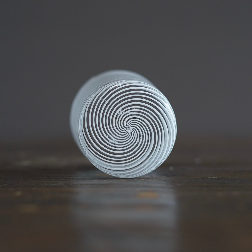 White Spiral Glass Tumbler #U12C