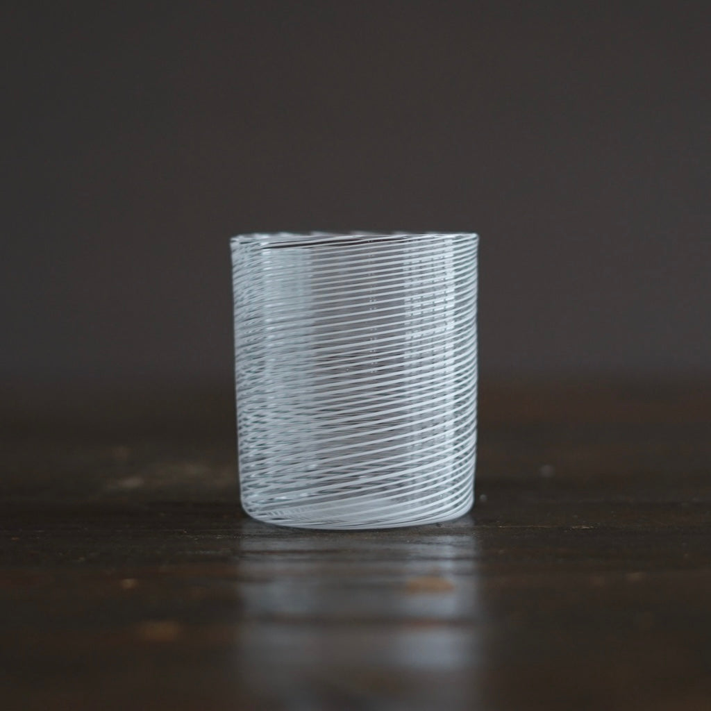 White Spiral Glass Tumbler #U12D