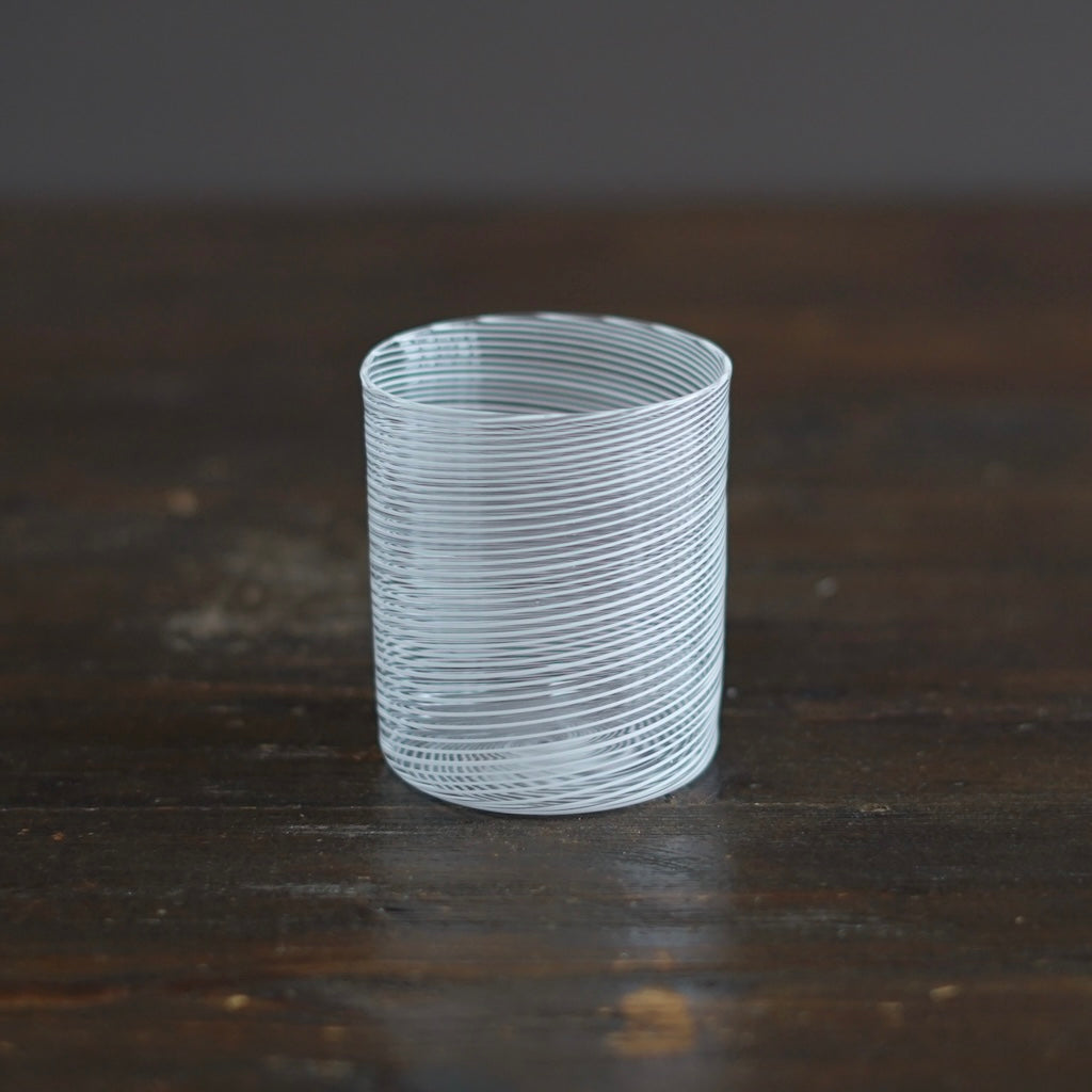 White Spiral Glass Tumbler #U12D