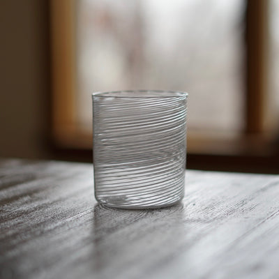 White Spiral Glass Tumbler #U12D