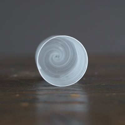 White Spiral Glass Tumbler #U12D