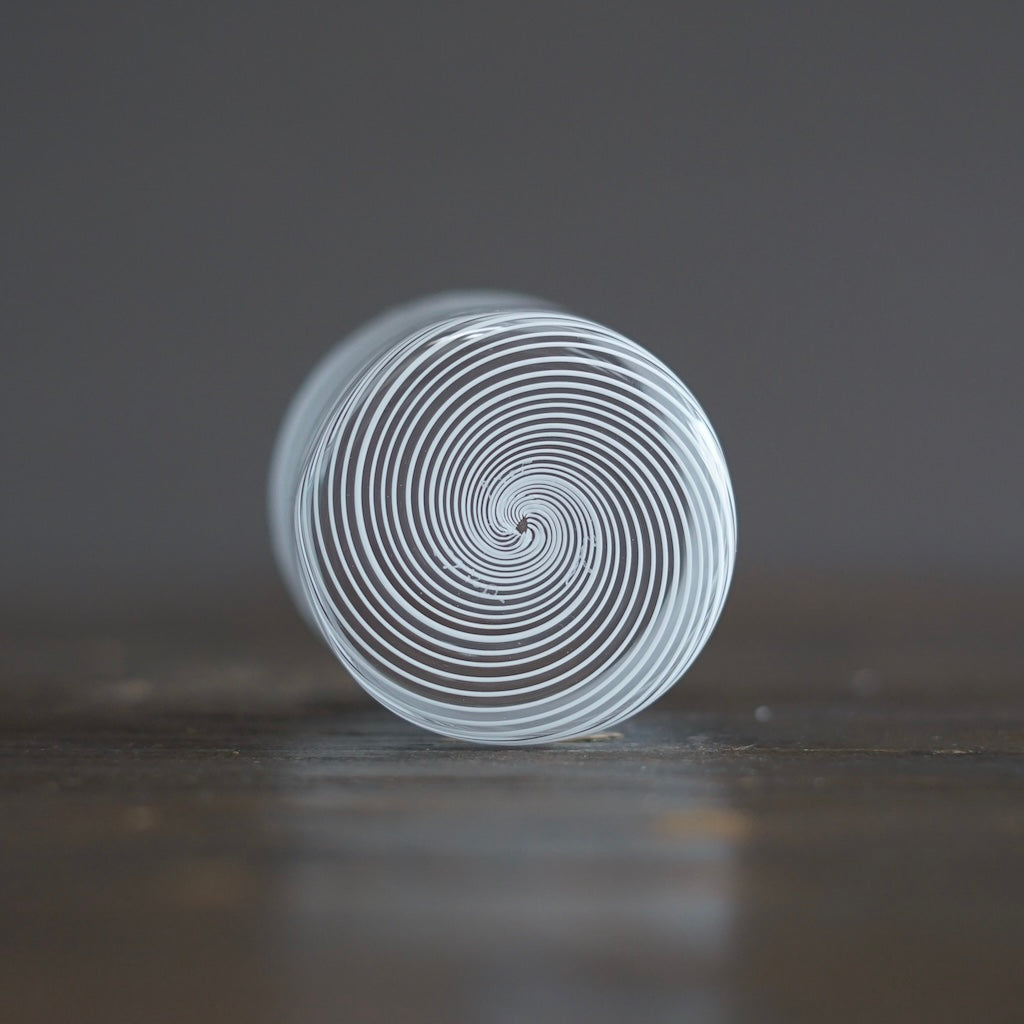 White Spiral Glass Tumbler #U12D