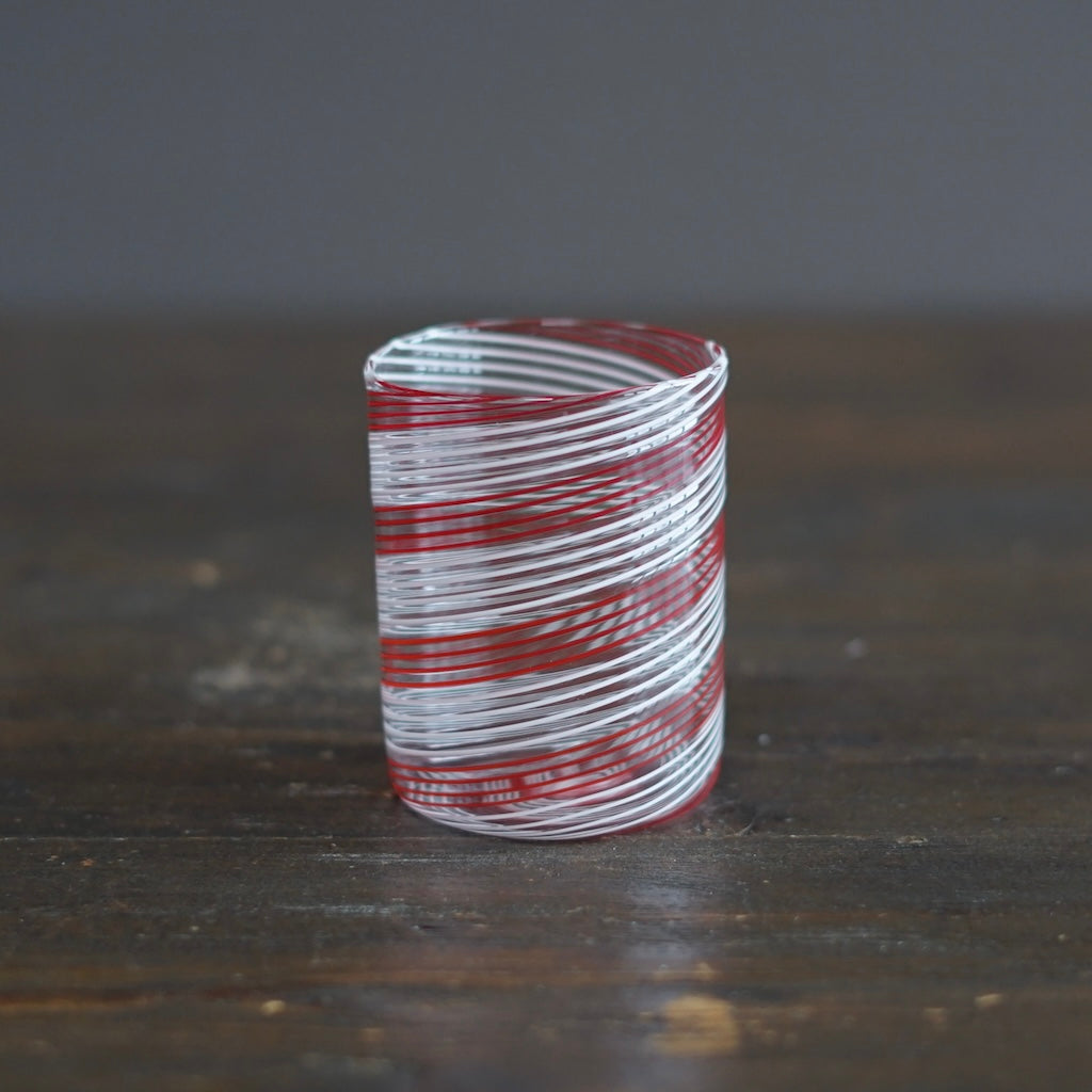 Candy Cane Spiral Glass Tumbler #U12E