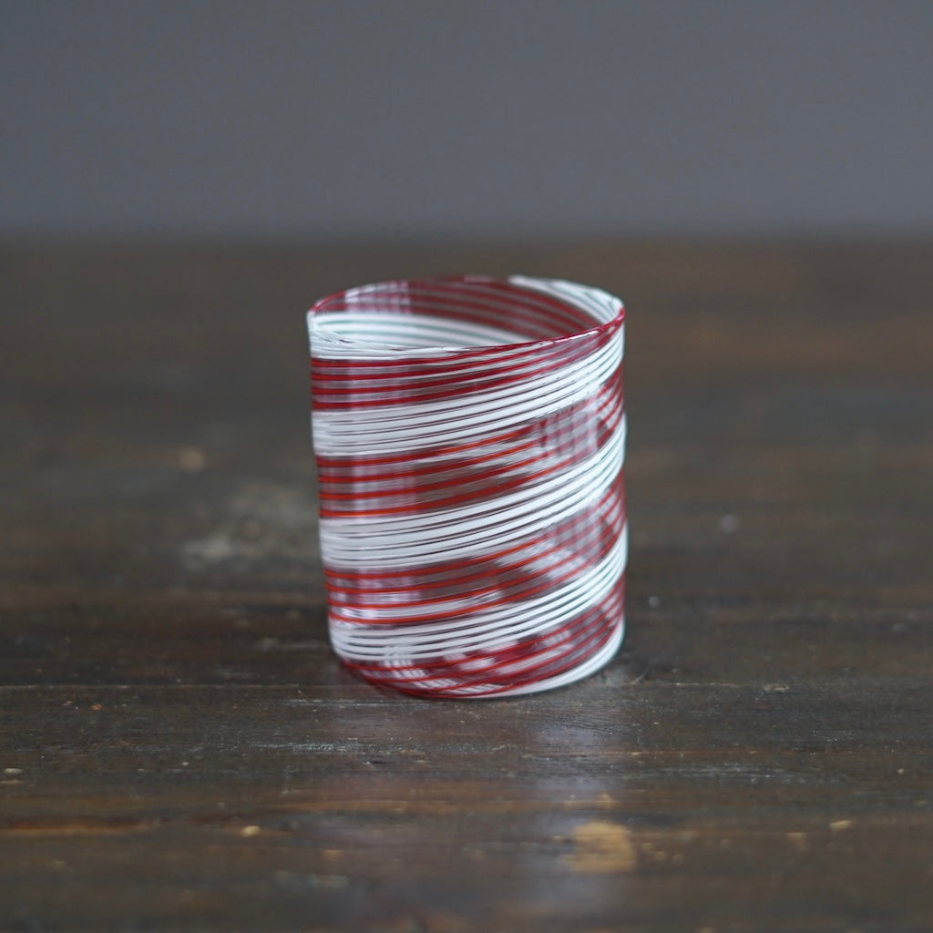 Candy Cane Spiral Glass Tumbler #U12F