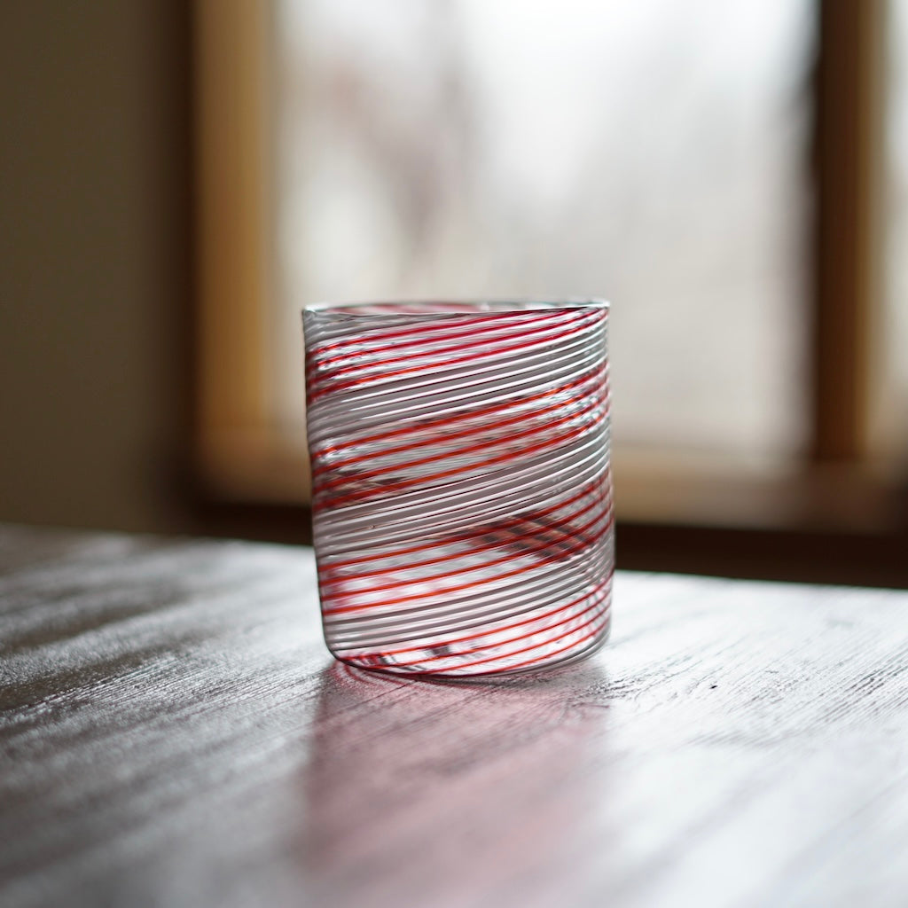 Candy Cane Spiral Glass Tumbler #U12F