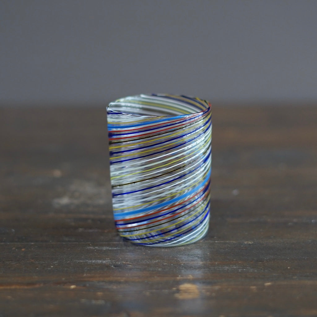 Multicolor Spiral Glass Tumbler #U12H