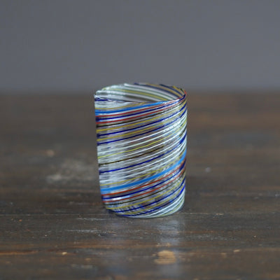 Multicolor Spiral Glass Tumbler #U12H