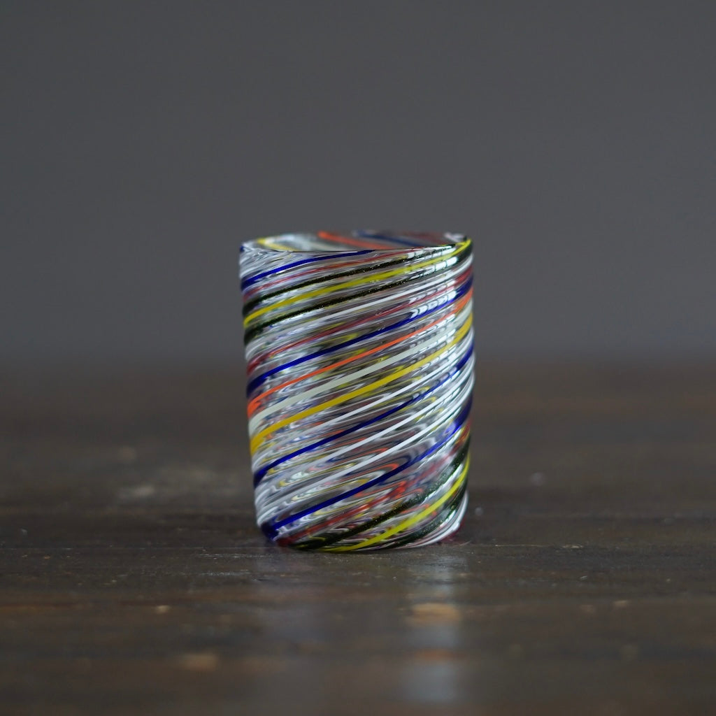 Multicolor Spiral Glass Tumbler #U12i