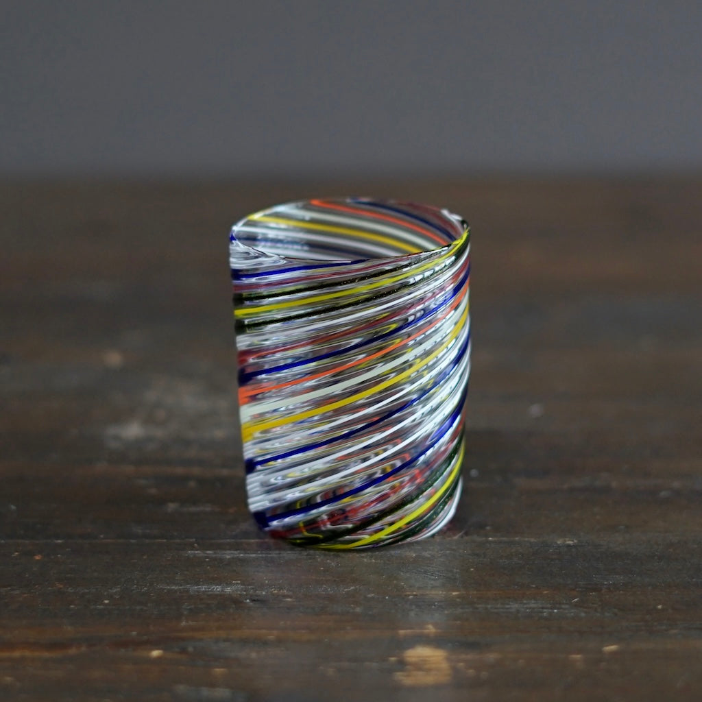 Multicolor Spiral Glass Tumbler #U12i