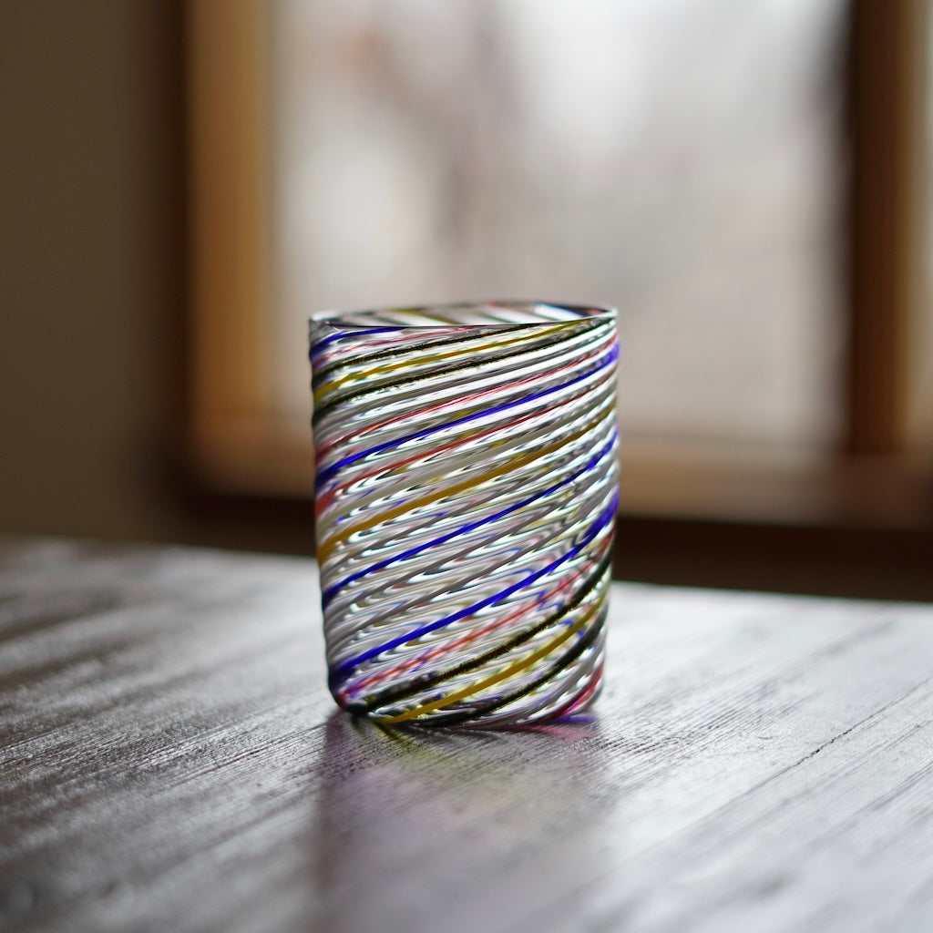 Multicolor Spiral Glass Tumbler #U12i