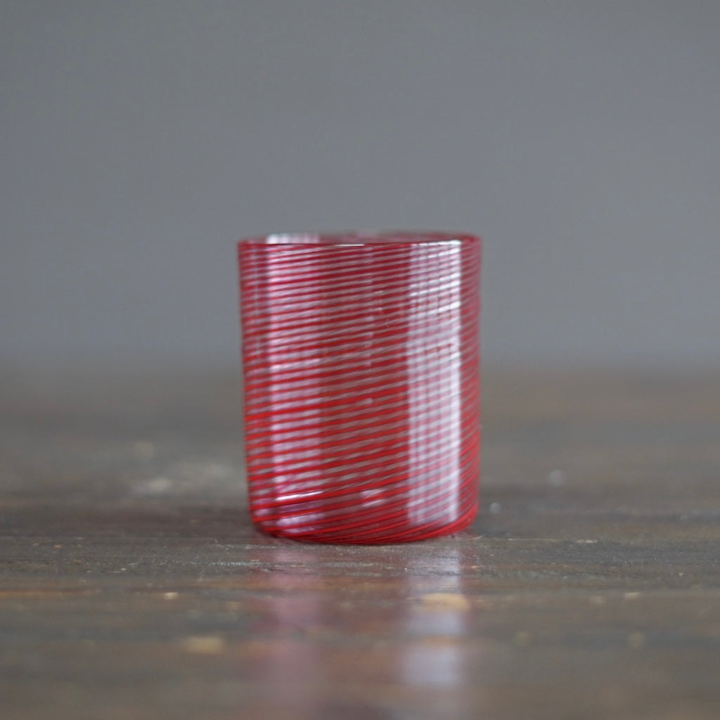 Red Spiral Glass Tumbler #U12K