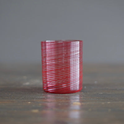 Red Spiral Glass Tumbler #U12K