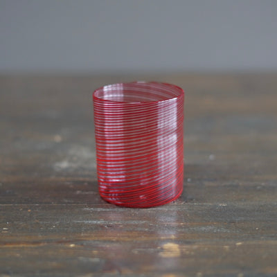 Red Spiral Glass Tumbler #U12K