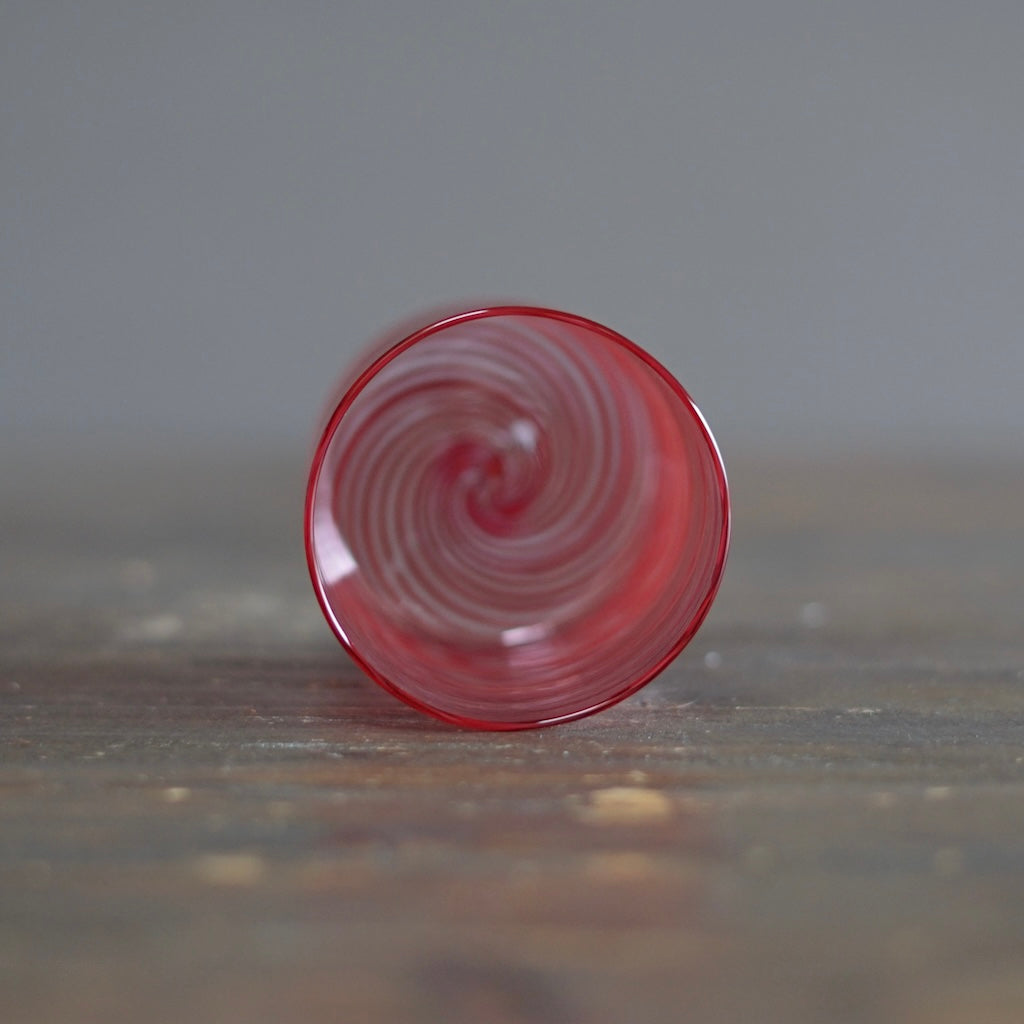 Red Spiral Glass Tumbler #U12K