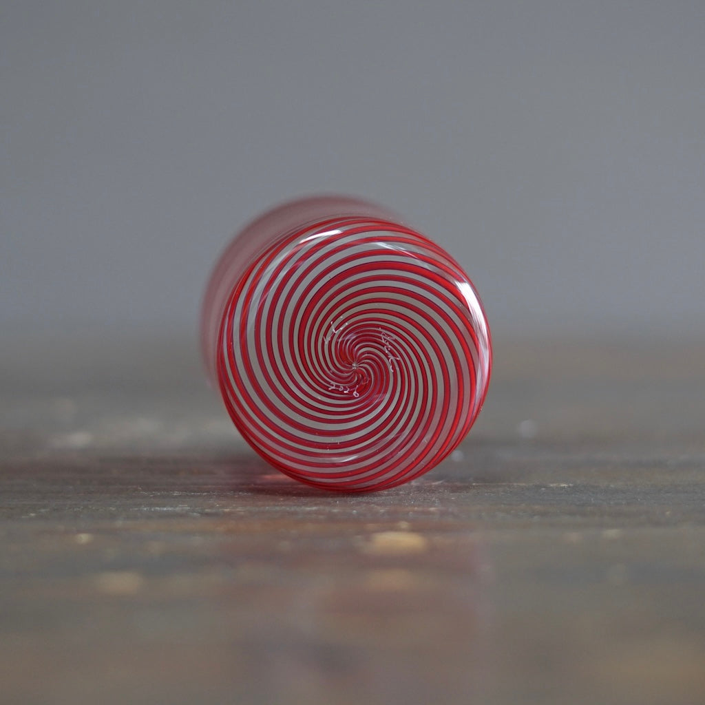 Red Spiral Glass Tumbler #U12K
