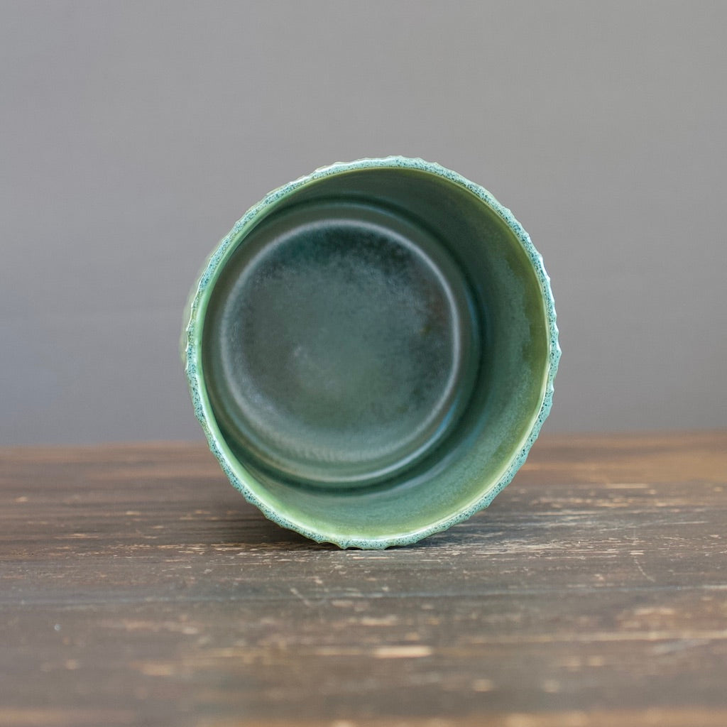 Carved Green Flower Vase #LK724B