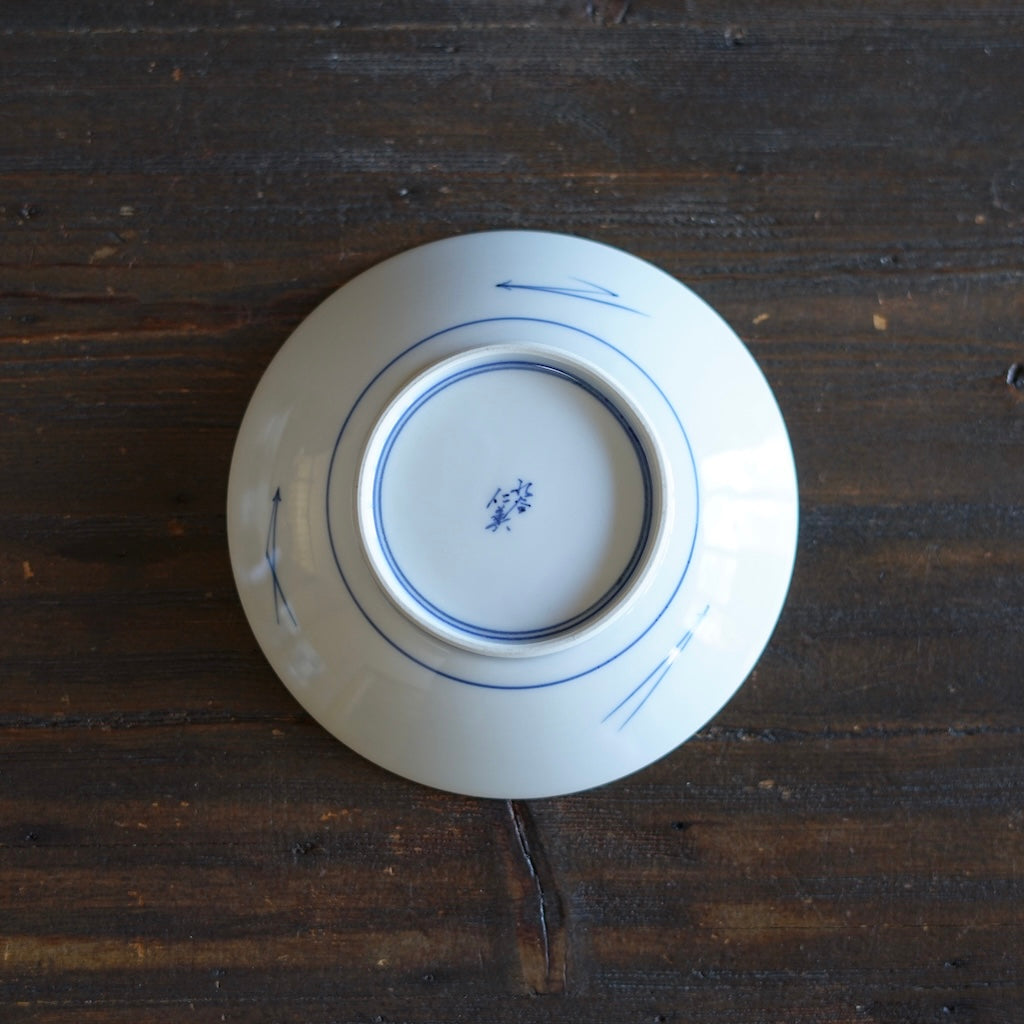 Blue and White Dessert Plate "Issun-bōshi" Folktales #Hi6A