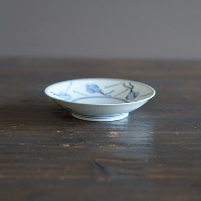 Blue and White Dessert Plate "Issun-bōshi" Folktales #Hi6C