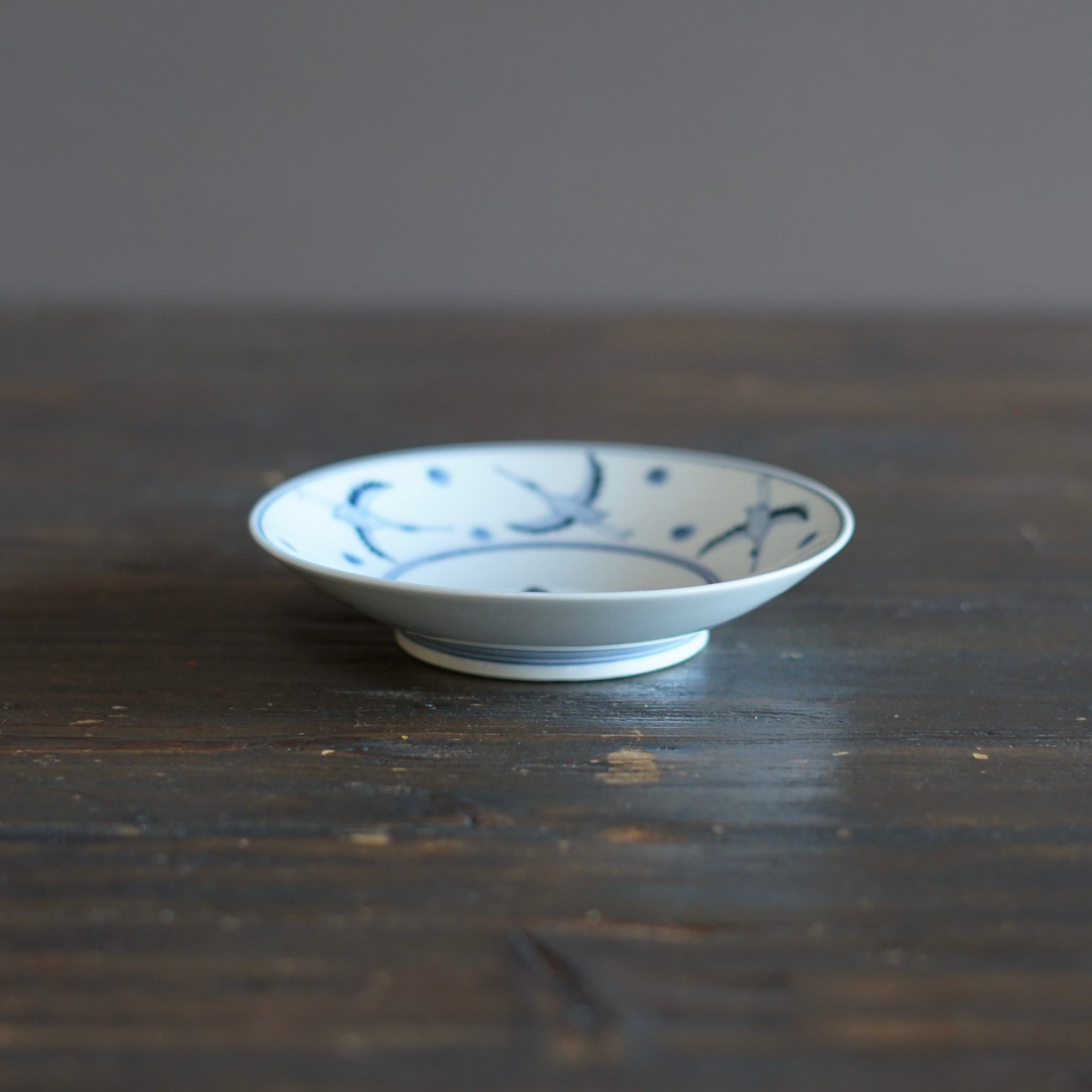Blue and White Dessert Plate "Tsuru no Ongaeshi" Folktales #Hi5A