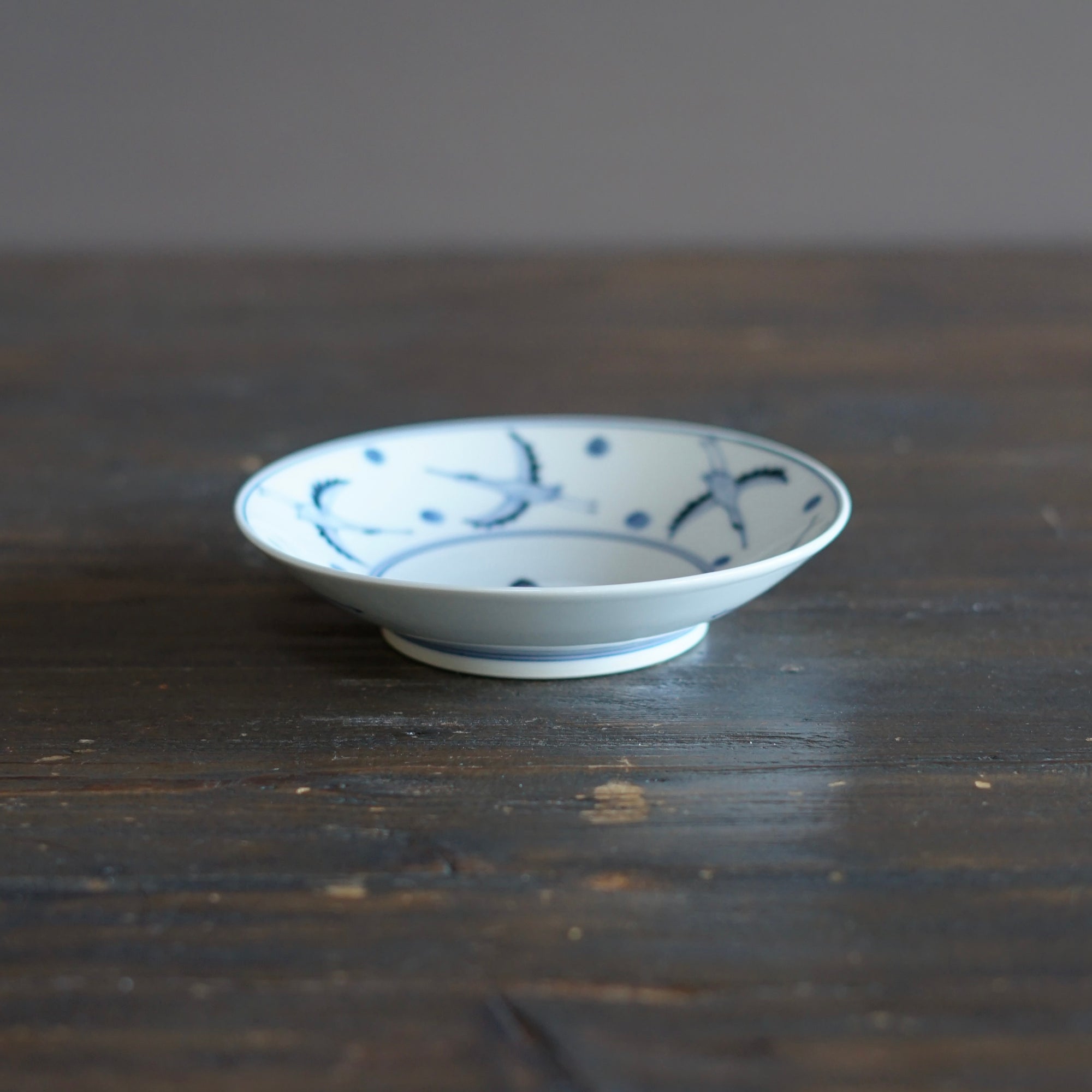 Blue and White Dessert Plate "Tsuru no Ongaeshi" Folktales #Hi5C