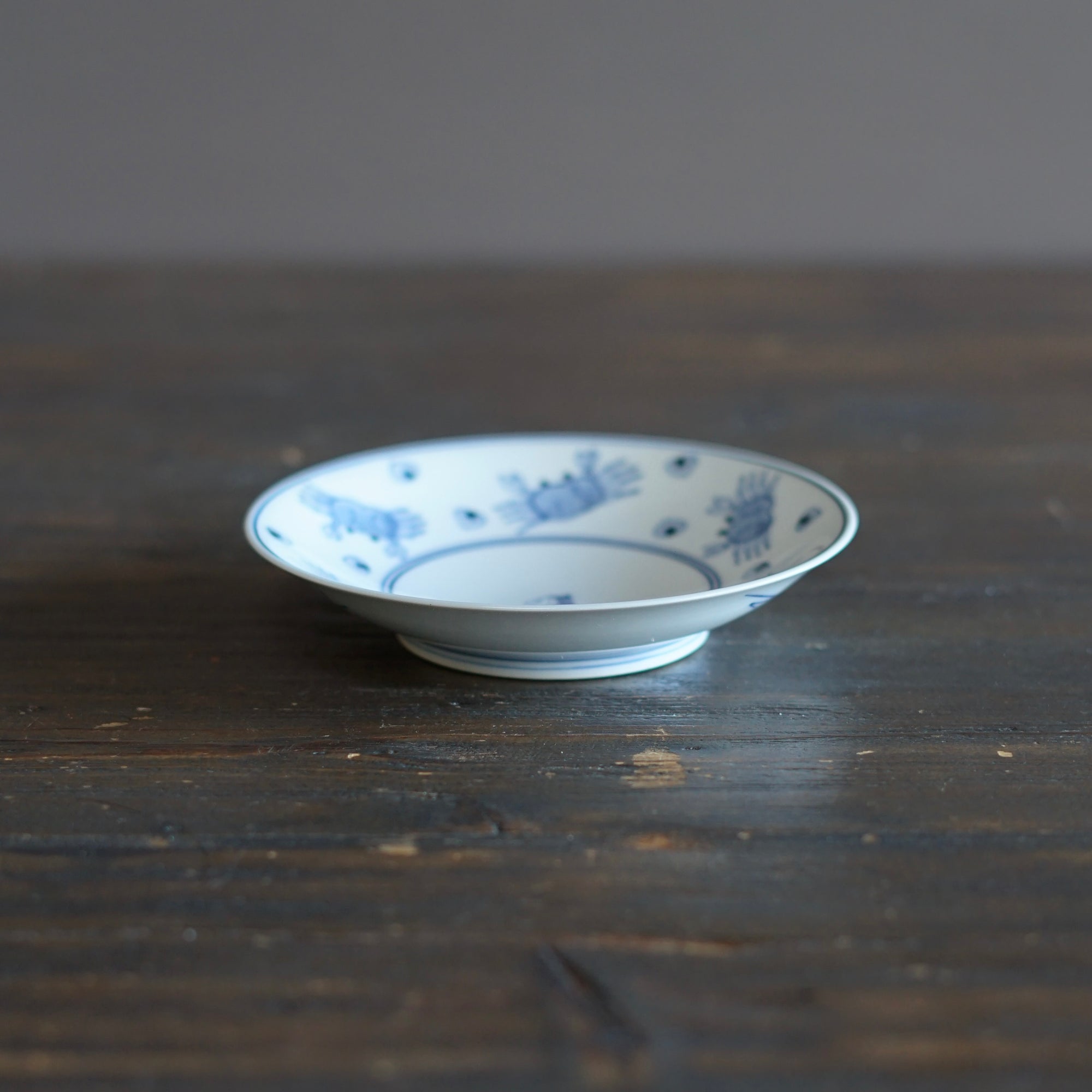 Blue and White Dessert Plate "Sarukani Gassen" Folktales #Hi7A