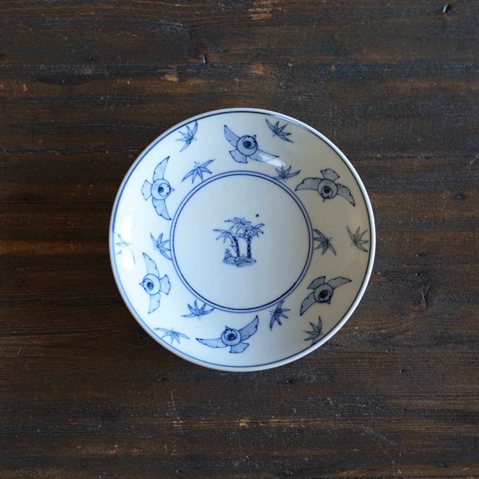 Blue and White Dessert Plate "Shitakiri Suzume" Folktales #Hi8