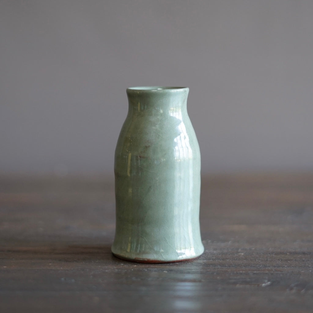 Light Green / Brown Bottle Vase #JT403F