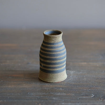 Brown Stripes / Orange Bottle Vase #JT403G