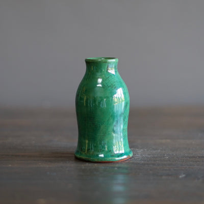Emerald Green / Brown Bottle Vase #JT402B