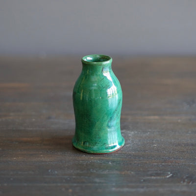 Emerald Green / Brown Bottle Vase #JT402B