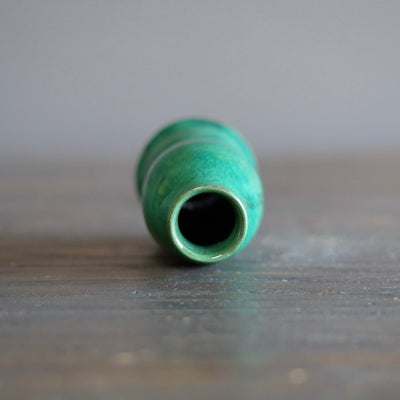 Emerald Green / Brown Bottle Vase #JT402B