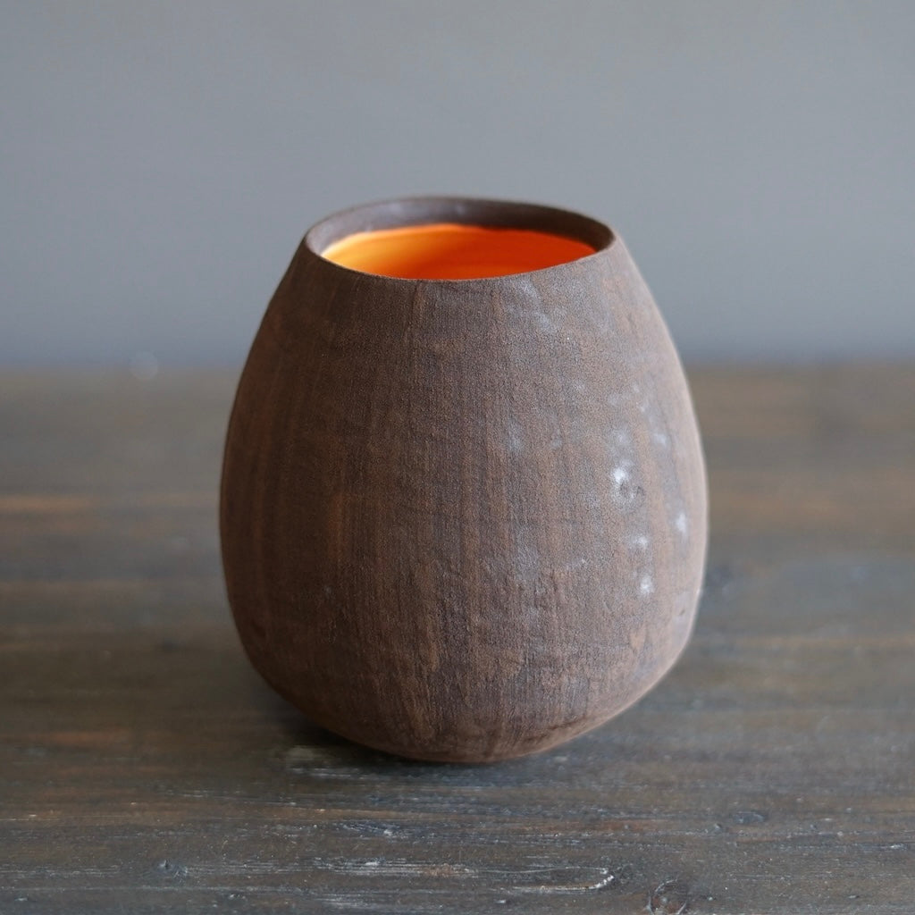 Brown / Orange Dino Vase #JT407A