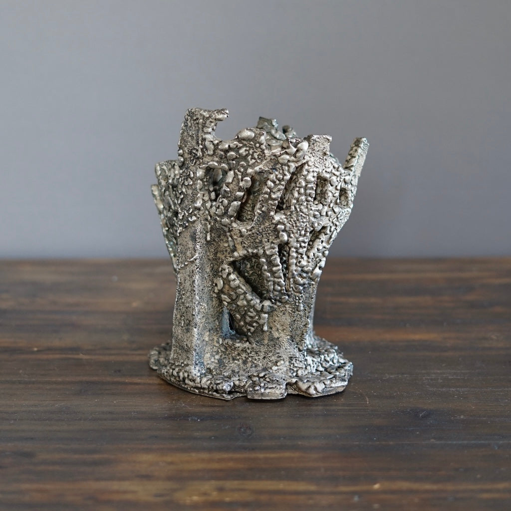 Silver Sculpture Flower Vase #HT429