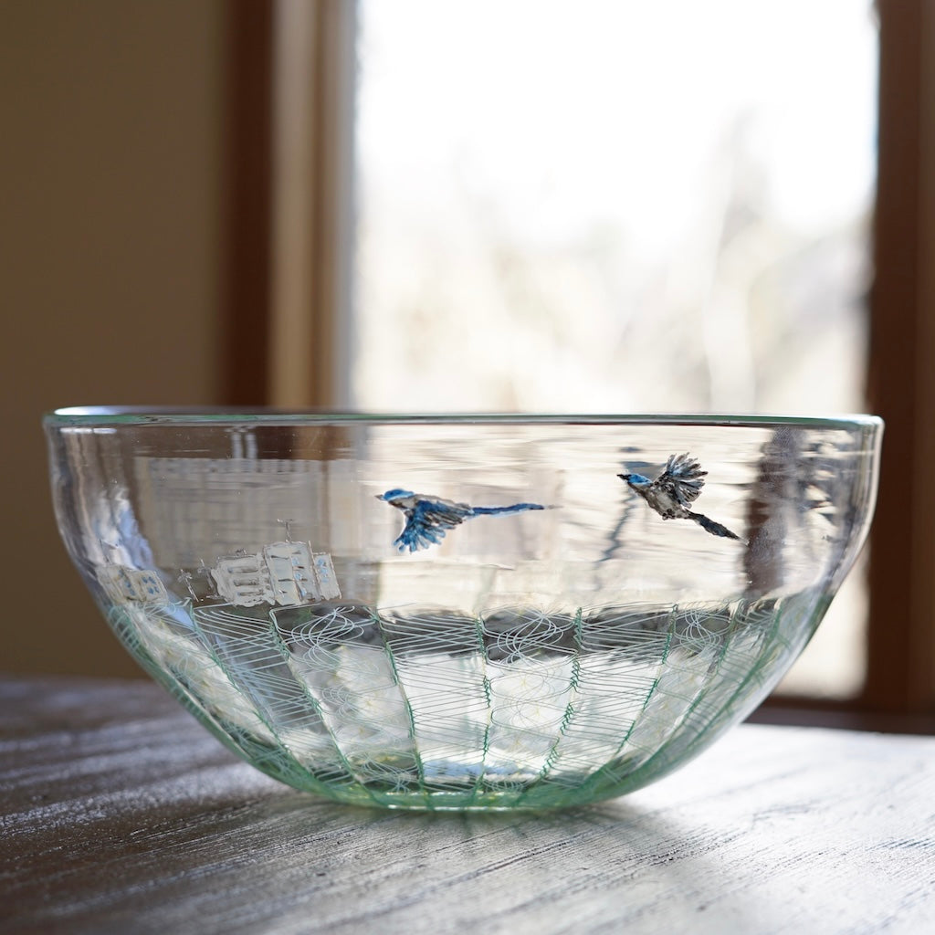 Flying Magpies Large Lace Bowl #U16