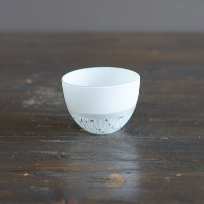 Multifaceted White GUINOMI Sake Cup #NS6