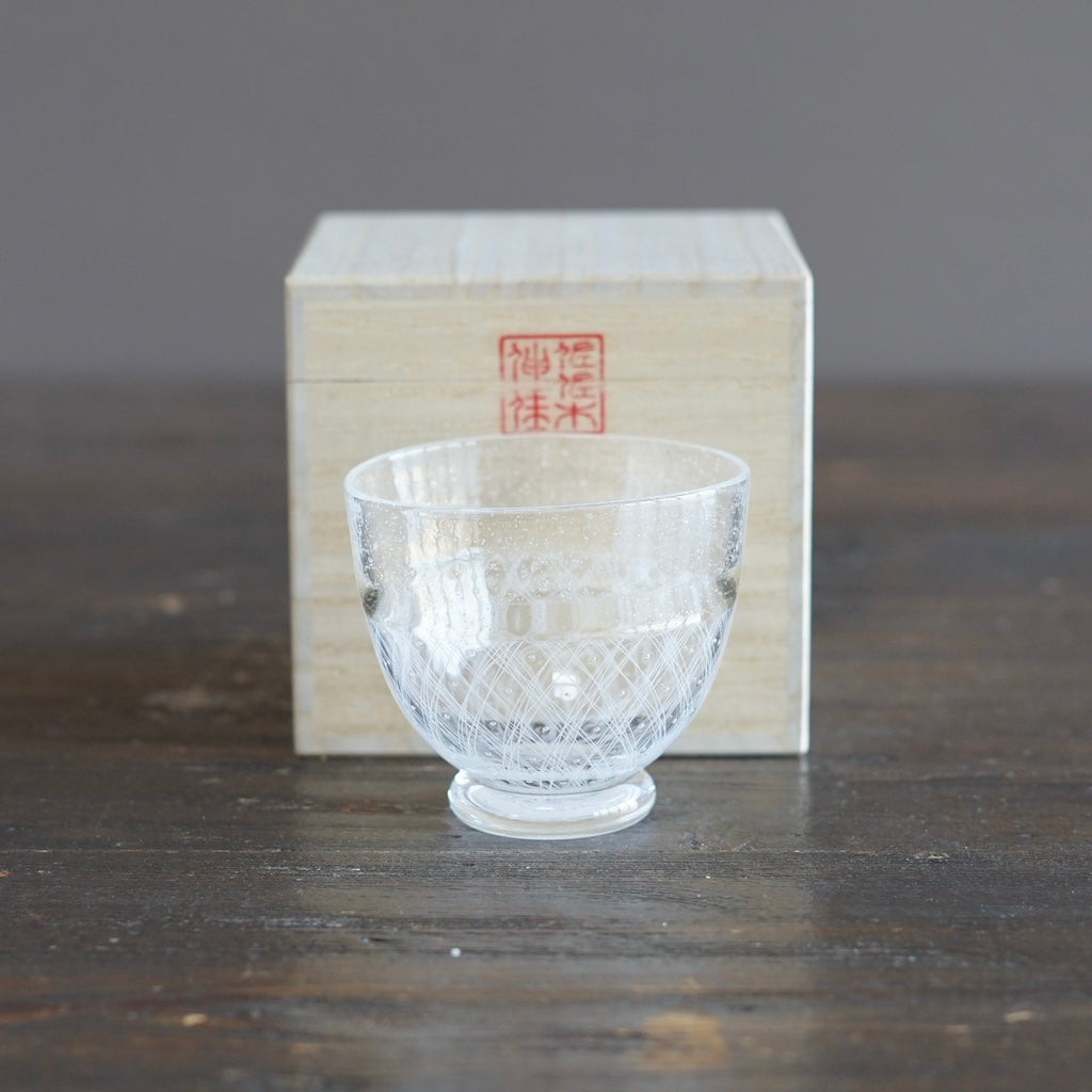 White Reticello Lace GUINOMI Sake Cup #NS7